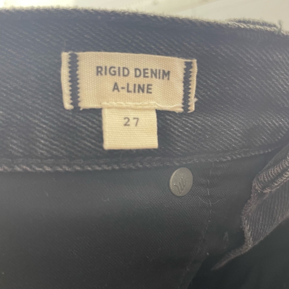MADEWELL BLACK Lunar Wash Rigid ALine Denim Skirt NWT - Picture 4 of 9